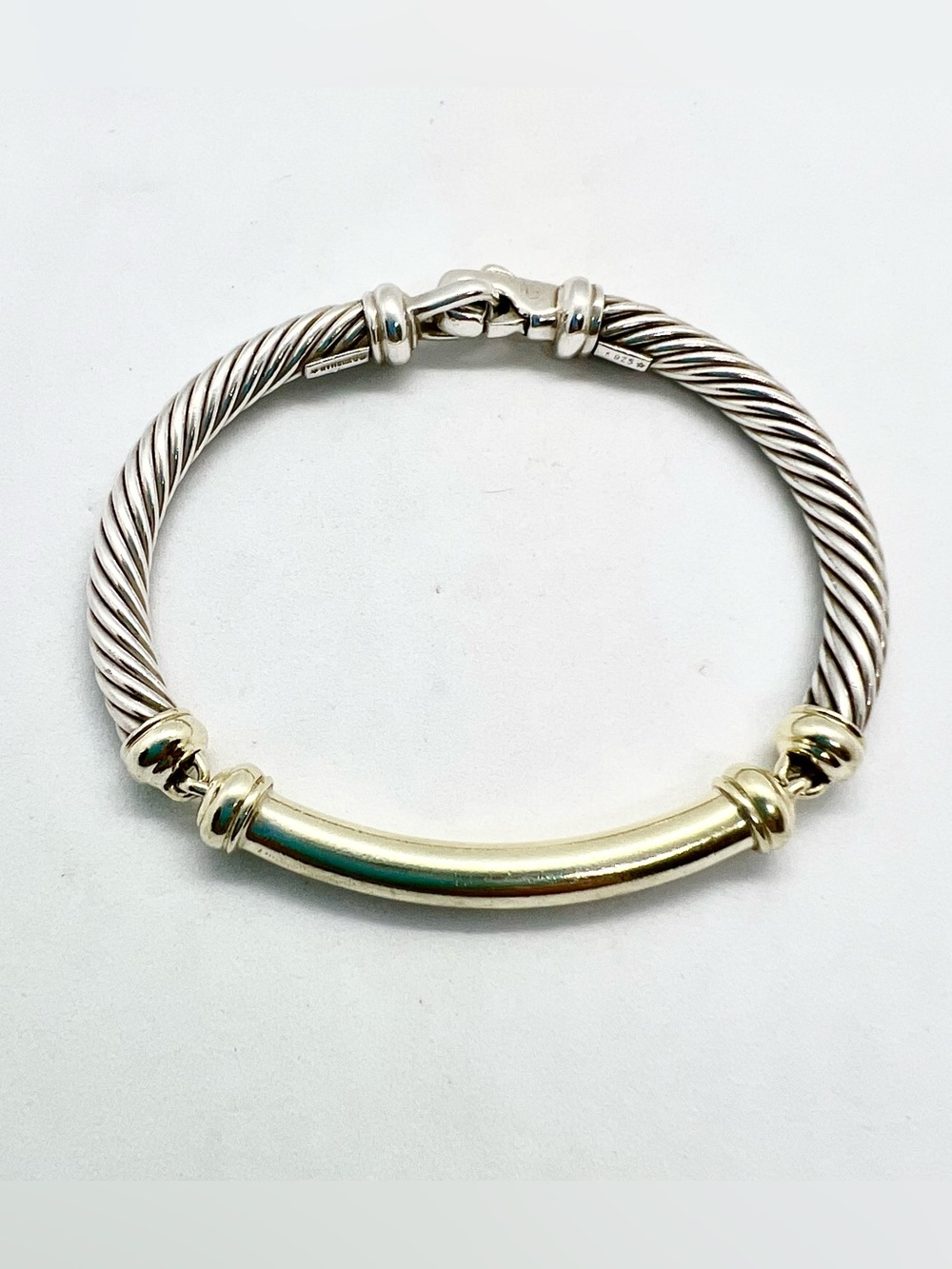David Yurman Metro Station Gold Bar Cable Bracelet